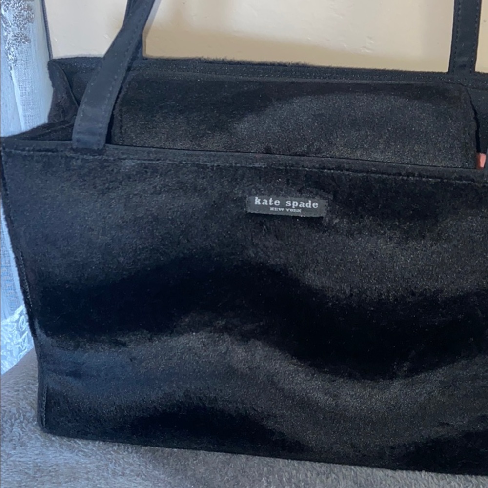 Kate Spade fur wave pattern Black designer bag